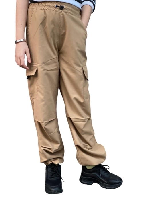 Kız Çocuk Kargo Cepli Paraşüt Pantolon 12126