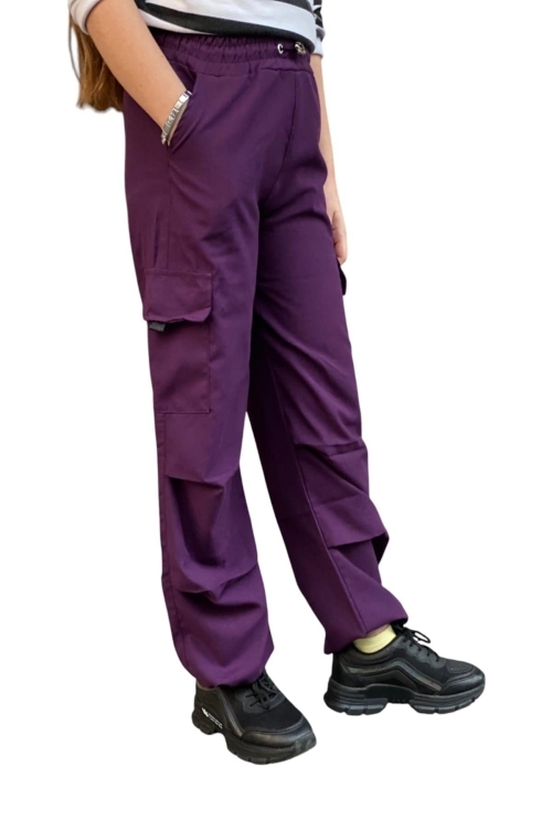 Kız Çocuk Kargo Cepli Paraşüt Pantolon 12133