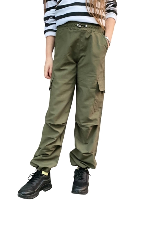 Kız Çocuk Kargo Cepli Paraşüt Pantolon 12133