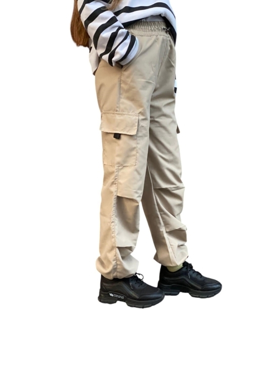 Kız Çocuk Kargo Cepli Paraşüt Pantolon 12133