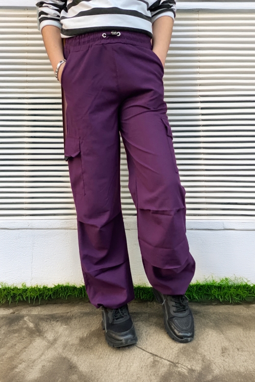 Kız Çocuk Kargo Cepli Paraşüt Pantolon 12158