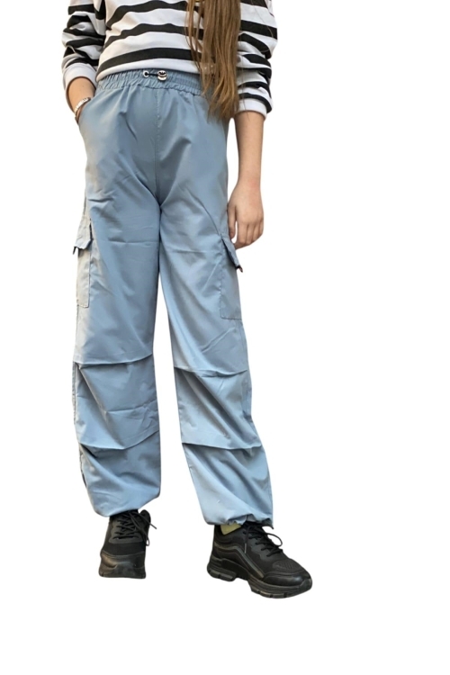 Kız Çocuk Kargo Cepli Paraşüt Pantolon 12162