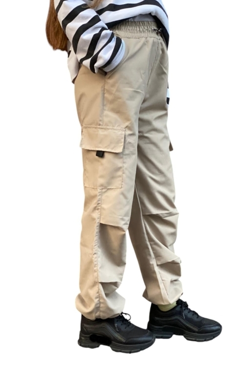 Kız Çocuk Kargo Cepli Paraşüt Pantolon 12162