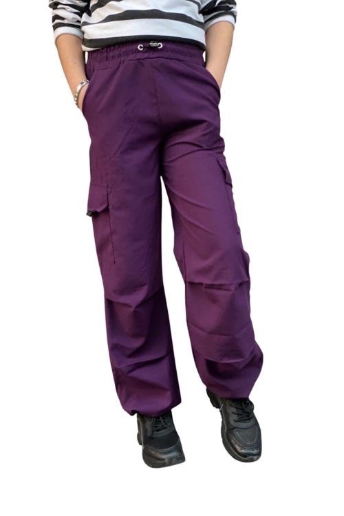 Kız Çocuk Kargo Cepli Paraşüt Pantolon 12162