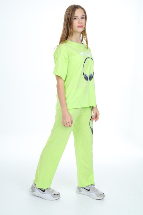 Kız Çocuk Music Baskılı Alt-Üst 2li Takım 12148