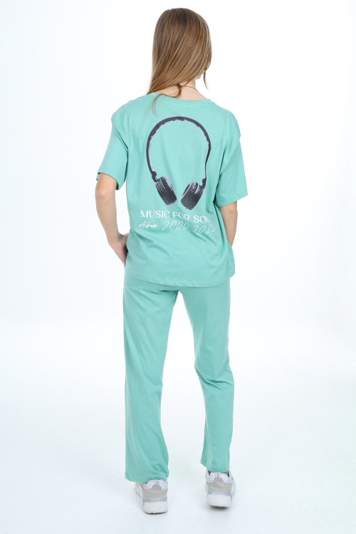 Kız Çocuk Music Baskılı Alt-Üst 2li Takım 12148