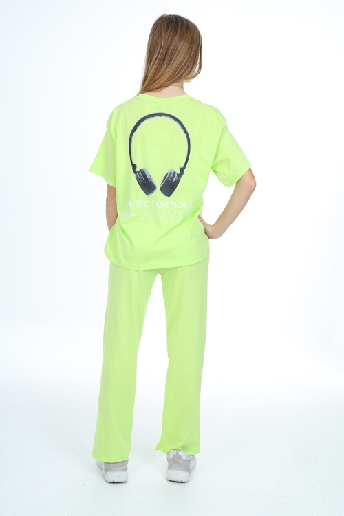 Kız Çocuk Music Baskılı Alt-Üst 2li Takım 12148