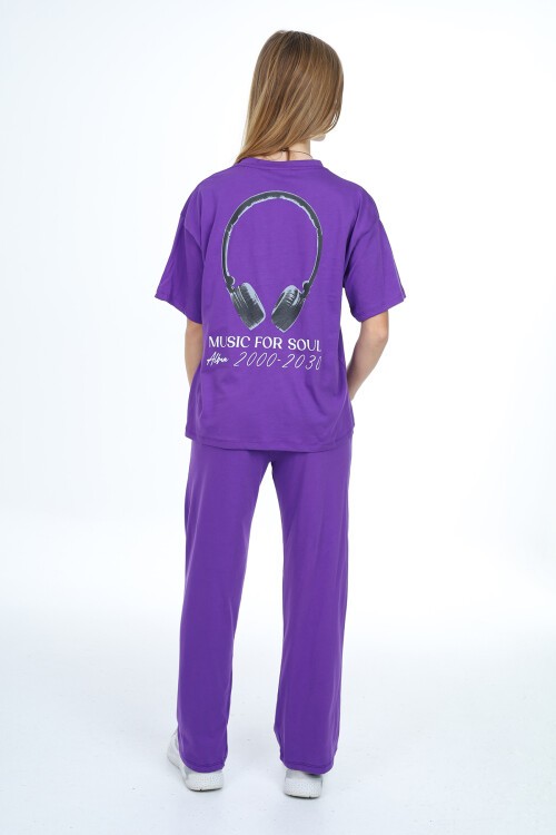 Kız Çocuk Music Baskılı Alt-Üst 2li Takım 12148