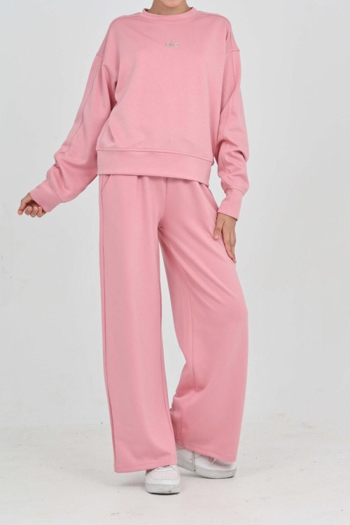 Kız Çocuk Oysho Kumaş Geniş Paçalı Alt- Üst Takım 12312