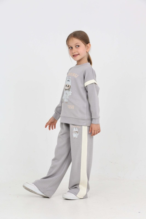 Kız Çocuk Oysho Kumaş Karakter Baskılı Geniş Paçalı Alt-Üst Takım 12306