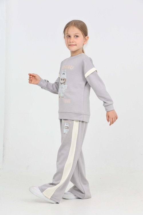 Kız Çocuk Oysho Kumaş Karakter Baskılı Geniş Paçalı Alt-Üst Takım 12306