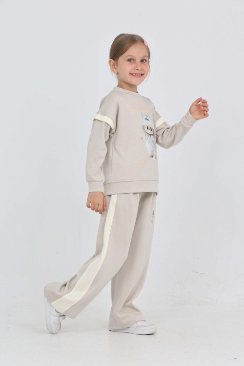 Kız Çocuk Oysho Kumaş Karakter Baskılı Geniş Paçalı Alt-Üst Takım 12306