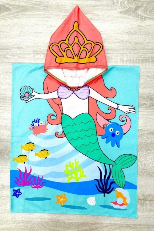 Kız Çocuk Panço Havlu (Plaj+Havuz+Banyo) 12207