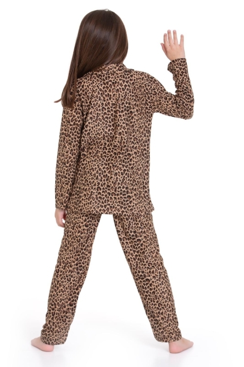 Kız Çocuk Rotasyon Desenli Pijama Takımı 12166