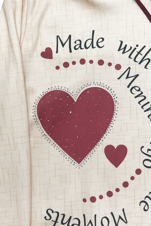 Kız Çocuk Taş Süslemeli Kapüşonlu Ribana Detaylı 3 İplik Alt-Üst Takım 12338