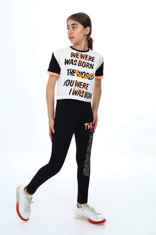 Kız Çocuk Taytlı Alt-Üst 2li Takım 12141