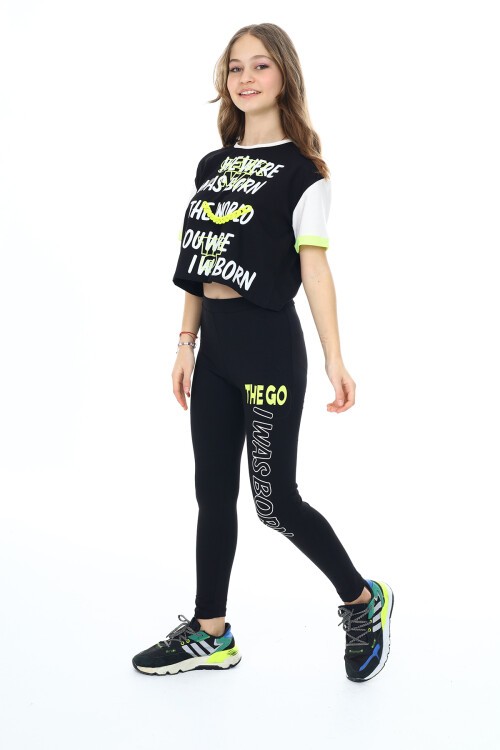 Kız Çocuk Taytlı Alt-Üst 2li Takım 12141