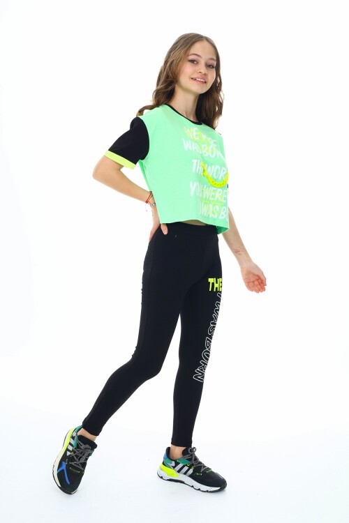 Kız Çocuk Taytlı Alt-Üst 2li Takım 12141