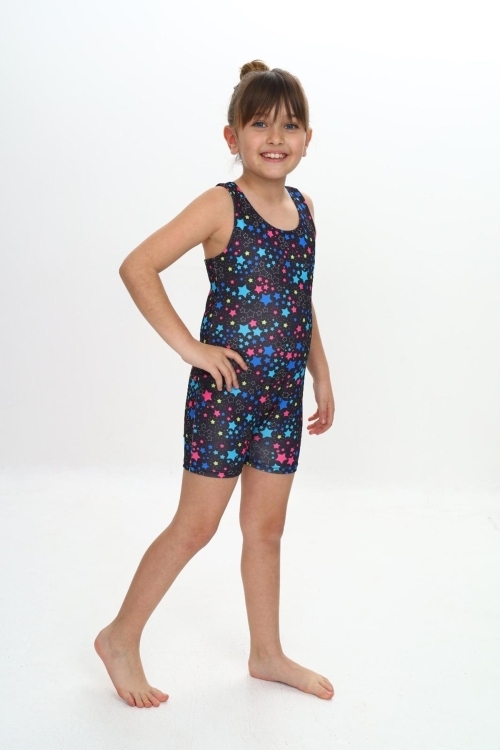 Kız Çocuk Yüzücü Şortlu Tek Parça Tulum Mayo Takımı 5-16 Yaş 12231