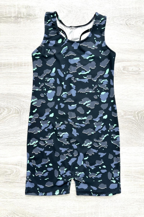 Kız Çocuk Yüzücü Şortlu Tek Parça Tulum Mayo Takımı 5-16 Yaş 12231