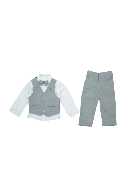Erkek Bebek 4lü Takım Set (Pantolon+Gömlek+Yelek+Papyon) 12389