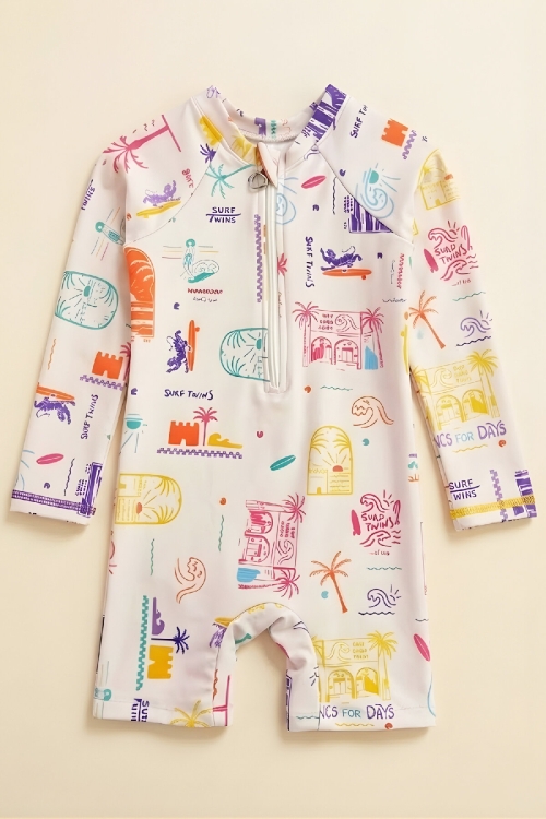 Erkek Bebek Tulum Mayo-Uzun Kollu ve Fermuarlı 9-24 Ay 12626B
