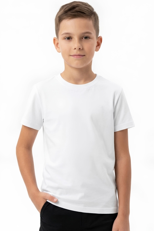 Erkek Çocuk 2li Geniş Kalıp Basic T-Shirt 6-14 Yaş 12690DS