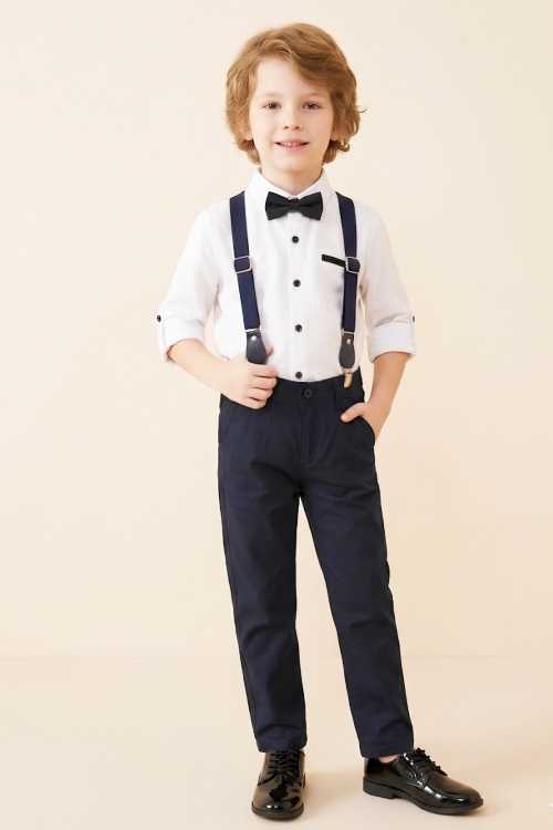Erkek Çocuk 4lü Takım (Pantolon+Gömlek+Askılı Kemer+Papyon) 12664B