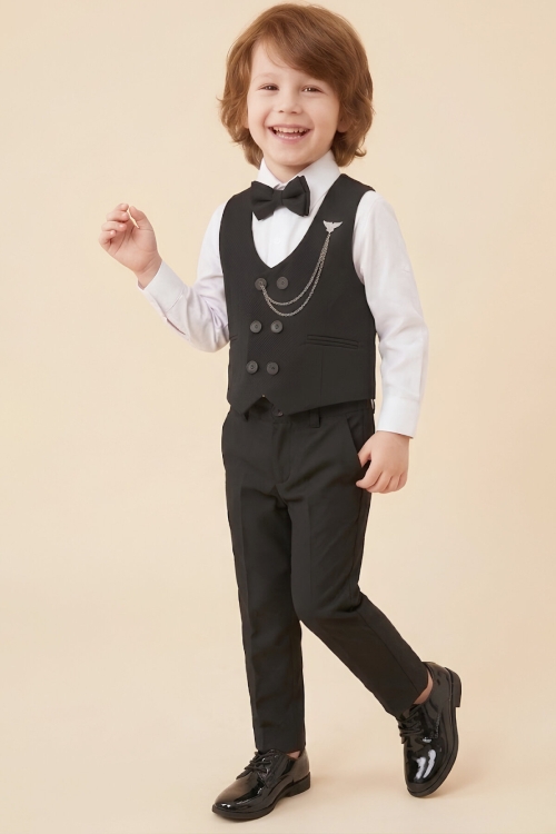 Erkek Çocuk 4lü Takım (Pantolon+Gömlek+Yelek+Papyon) 12663B