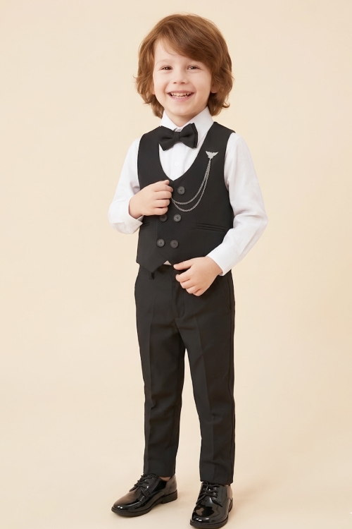 Erkek Çocuk 4lü Takım (Pantolon+Gömlek+Yelek+Papyon) 12663B
