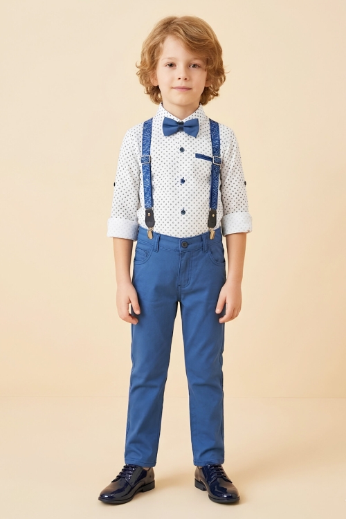 Erkek Çocuk 4lü Takım Set (Pantolon+Gömlek+Askılı Kemer+Papyon) 12660