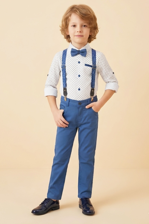 Erkek Çocuk 4lü Takım Set (Pantolon+Gömlek+Askılı Kemer+Papyon) 12660