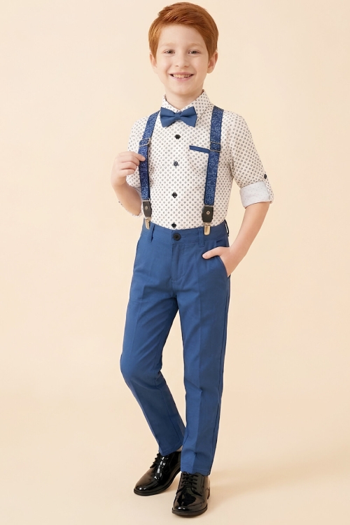 Erkek Çocuk 4lü Takım Set (Pantolon+Gömlek+Askılı Kemer+Papyon) 12660