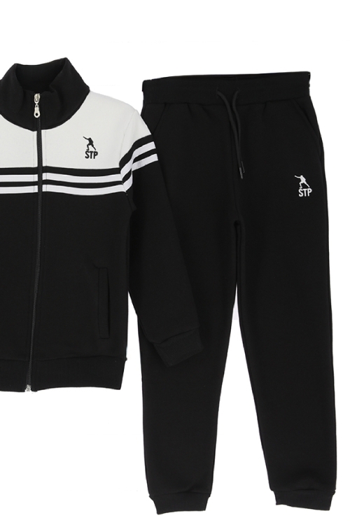 Erkek Çocuk Eşofman Takım-3 İplik Şardonlu-Fermuarlı-Hakim Yaka 12-16 Yaş 12381