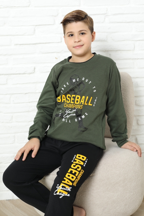 Erkek Çocuk Pijama Takımı %100 Pamuk İnterlok Kumaş 12447