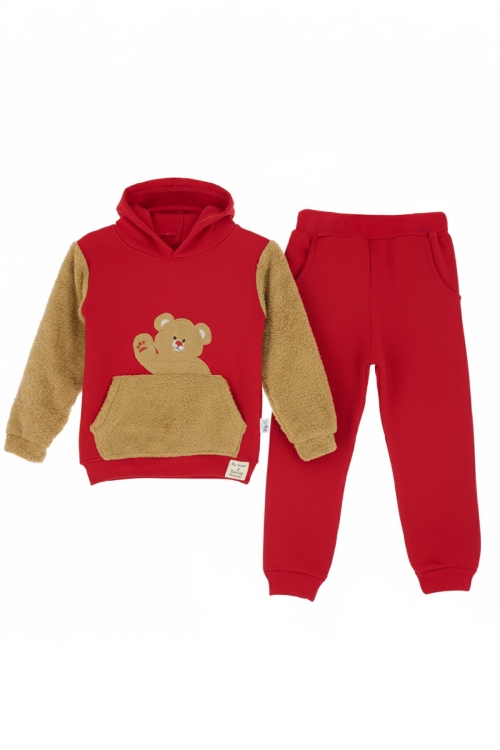 Erkek Çocuk Welsoft Kumaş 2li Takım (Kapüşonlu Sweat+Polar Alt) 12377