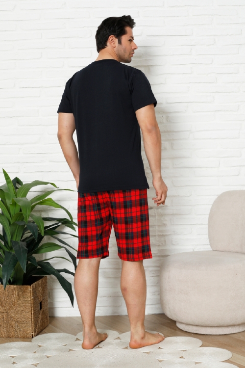 Erkek Pijama Takımı - Ekose Altlı (Diz Boyu) - 12425