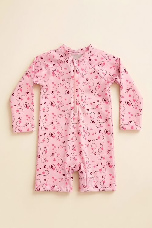 Kız Bebek Tulum Mayo-Uzun Kollu ve Fermuarlı 9-24 Ay 12627B