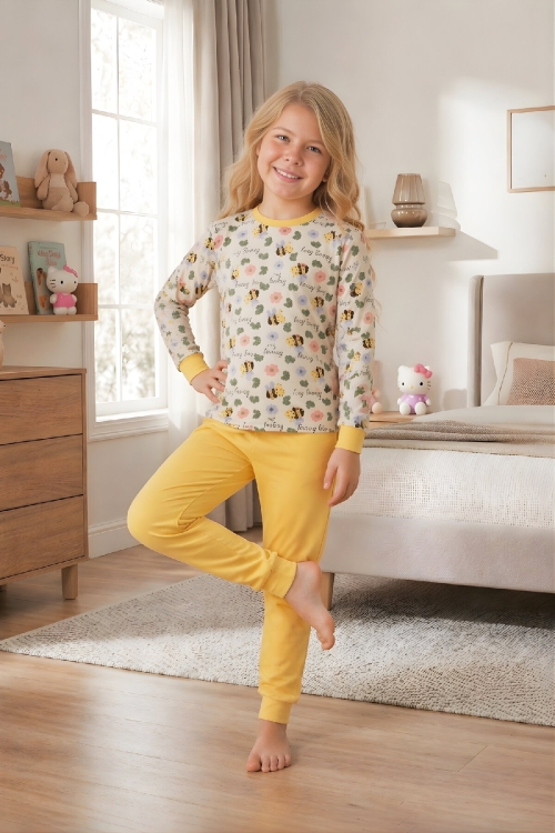 Kız Çocuk %100 Pamuk Pijama Takımı 4-11 Yaş 12628