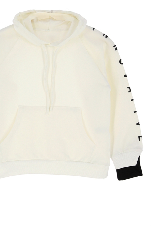 Kız Çocuk 2 İplik-Kapüşonlu-Manşeti Panelli Ve Garnili Sweatshirt 12-16 Yaş 12395