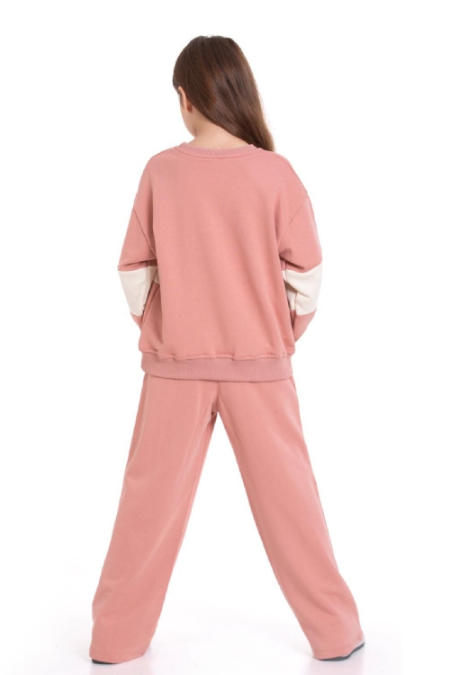 Kız Çocuk 3 İplik ve Şardonsuz Eşofman Takımı 5-9 Yaş 12487