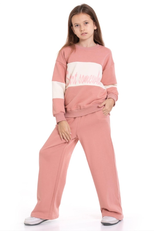 Kız Çocuk 3 İplik ve Şardonsuz Eşofman Takımı 5-9 Yaş 12487