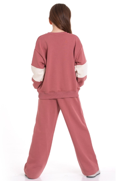 Kız Çocuk 3 İplik ve Şardonsuz Eşofman Takımı 5-9 Yaş 12487