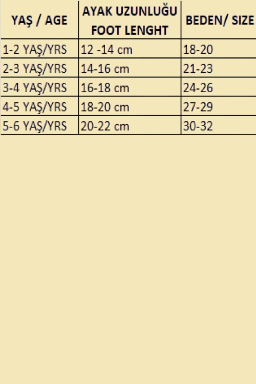 Kız Çocuk Deniz Ayakkabısı/Patiği 18-32 Beden 12630B