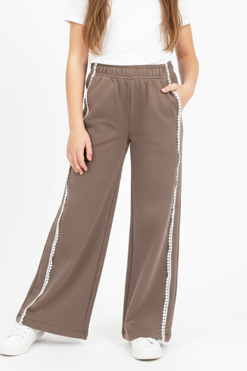 Kız Çocuk Eşofman Alt -3 İplik Diyagonal Kumaş- 6-14 Yaş 12460