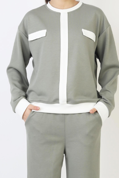 Kız Çocuk Garni Detaylı ve Geniş Paçalı Alt-Üst Takım 12502