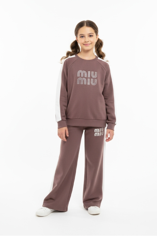 Kız Çocuk Oysho Kumaş Şerit Garni Detaylı Alt-Üst Takım 12302