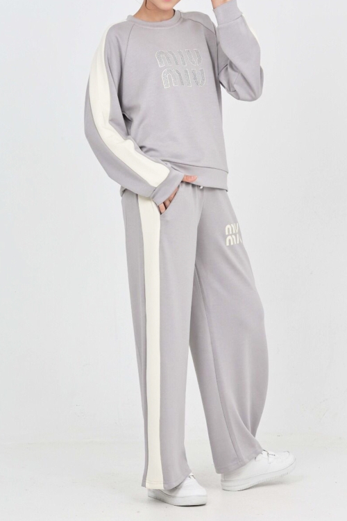 Kız Çocuk Oysho Kumaş Şerit Garni Detaylı Alt-Üst Takım 12302