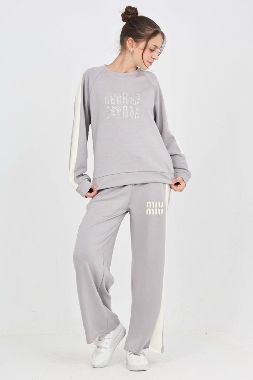 Kız Çocuk Oysho Kumaş Şerit Garni Detaylı Alt-Üst Takım 12302