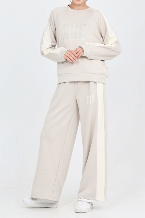 Kız Çocuk Oysho Kumaş Şerit Garni Detaylı Alt-Üst Takım 12302